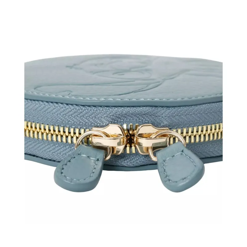 Disney Cow Leather Coin Purse Regular Women's Blue-4