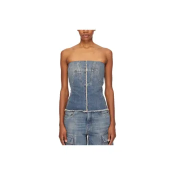 Rick Owens DRKSHDW SS25 Strapless Top Women's Water Indigo