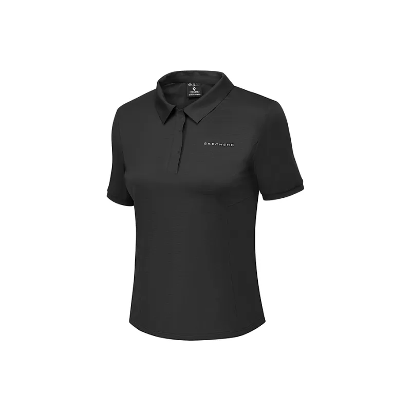 Skechers Sports Lifestyle Collection GODRI SS25 Polo Shirt Women's Carbon Black 0018-0