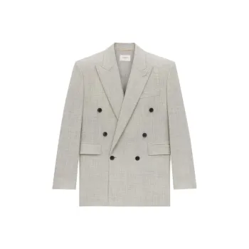 SAINT LAURENT Jackets & Coats Women's Light Gray