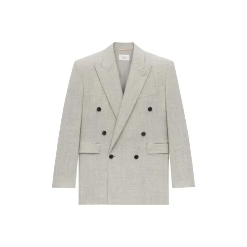 SAINT LAURENT Jackets & Coats Women's Light Gray