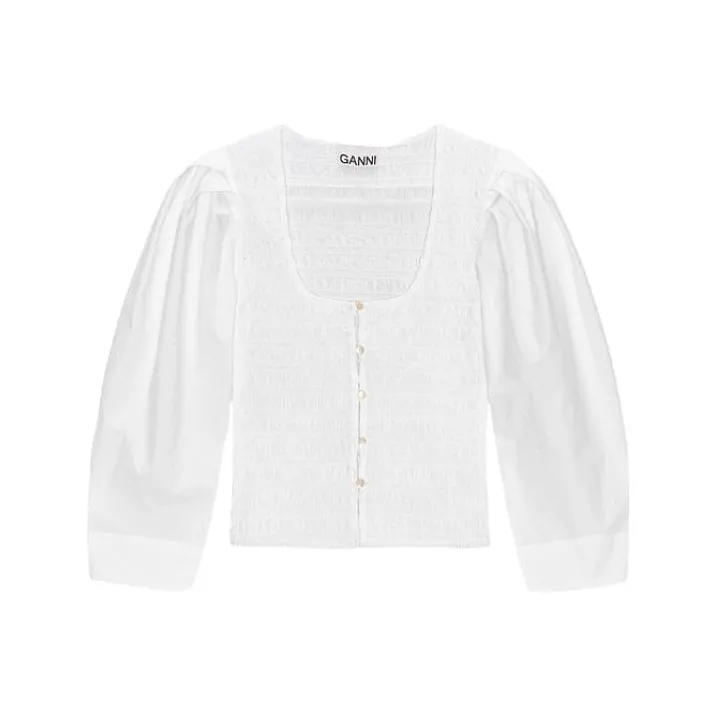 GANNI Organic Cotton poplin Blouse-0