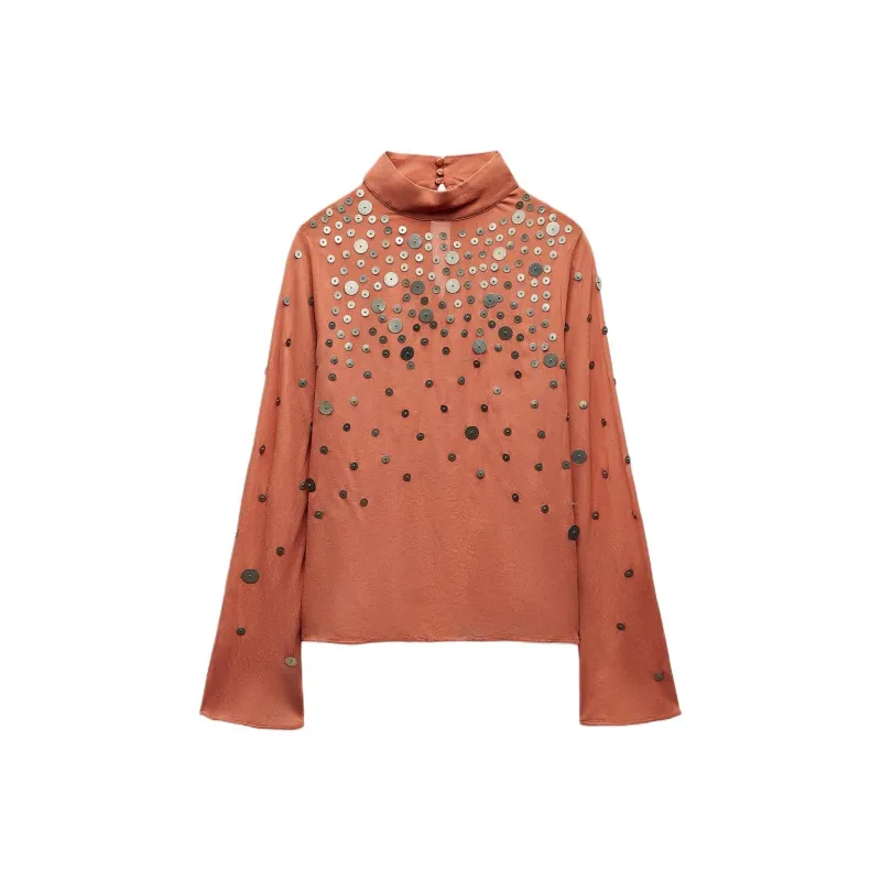 ZARA ZW Series Shirt Women's Salmon Pink-0