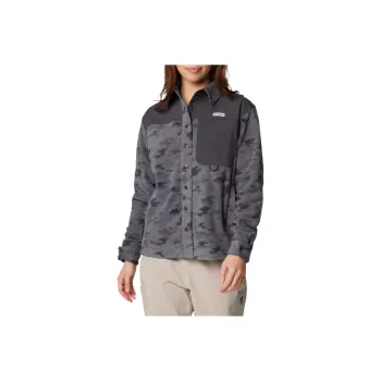 Columbia PFG Uncharted Fleece Overshirt Shirt Women's Shark Unknown Waters