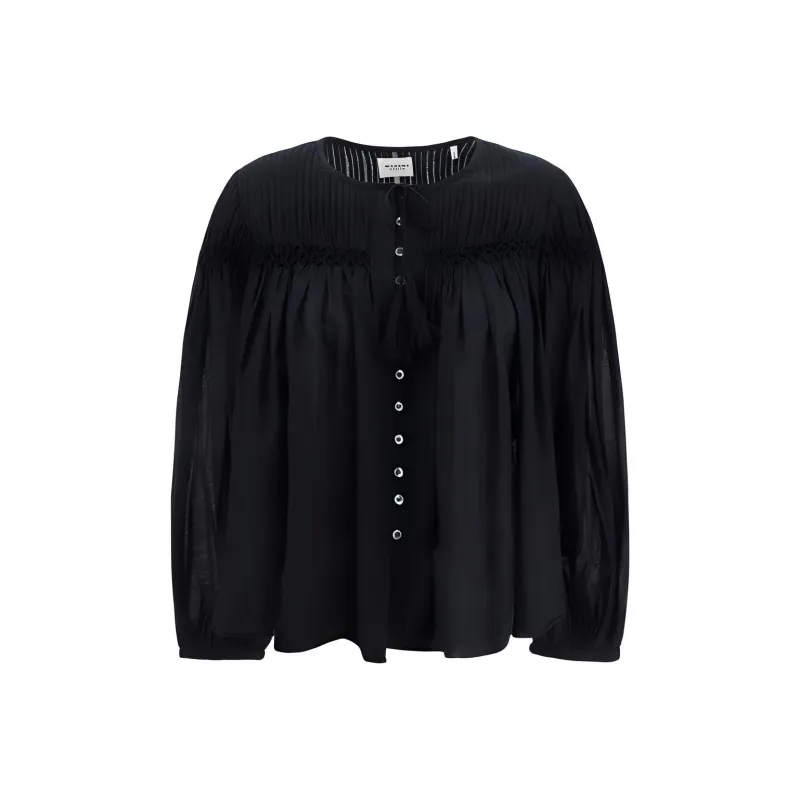 ISABEL MARANT ETOILE Pleat Detailed Buttoned Blouse-0