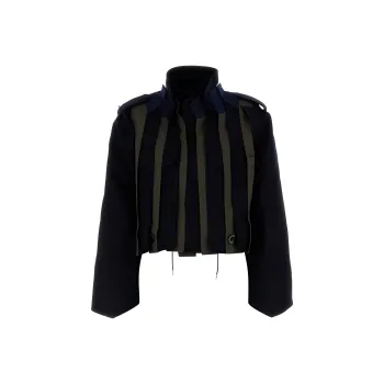 Sacai Pleated Raw Edge Bomber Jacket
