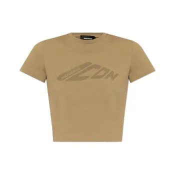 DSQUARED 2 Icon Printed Cropped T Shirt