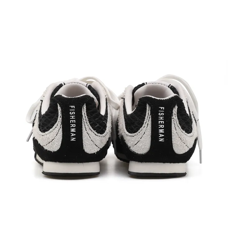 Cat&Sofa Non slip Lightweight Low Top Casual Shoes Unisex Black White-4