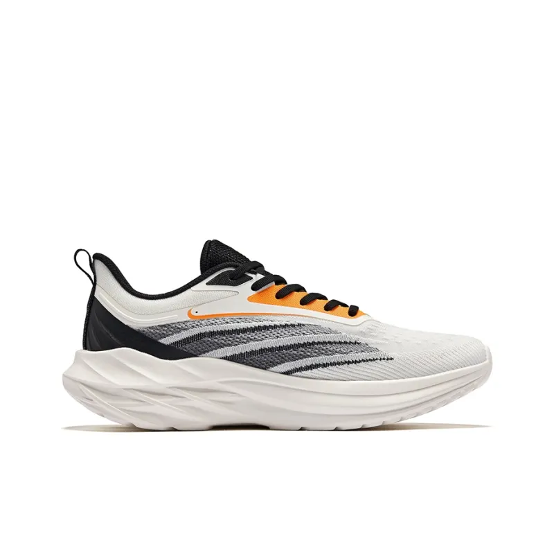 Erke Cushioning Rebound Lightweight Breathable Low-Top Running Shoes Men's Microcrystal White/Jet Black-1