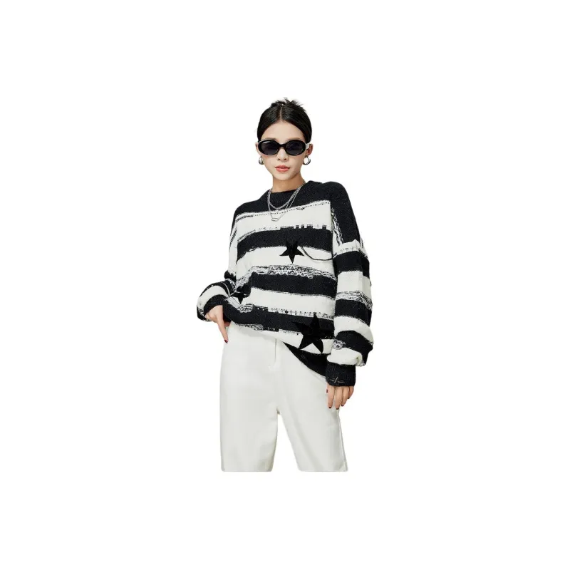 Weekly Knitwear Women's Black White-0