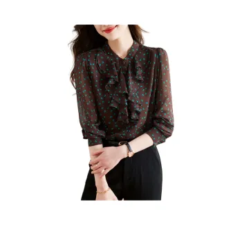 Korean Style Chiffon Shirts Women's Multicolor