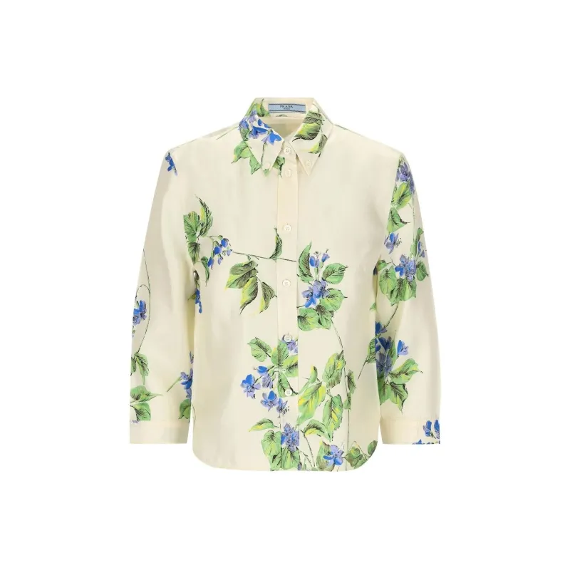 PRADA Floral Printed Button Up Shirt-0