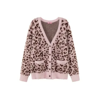 CHUU Knitwear Women's Pink Leopard Print