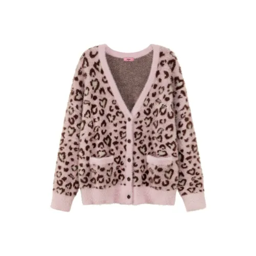CHUU Knitwear Women's Pink Leopard Print