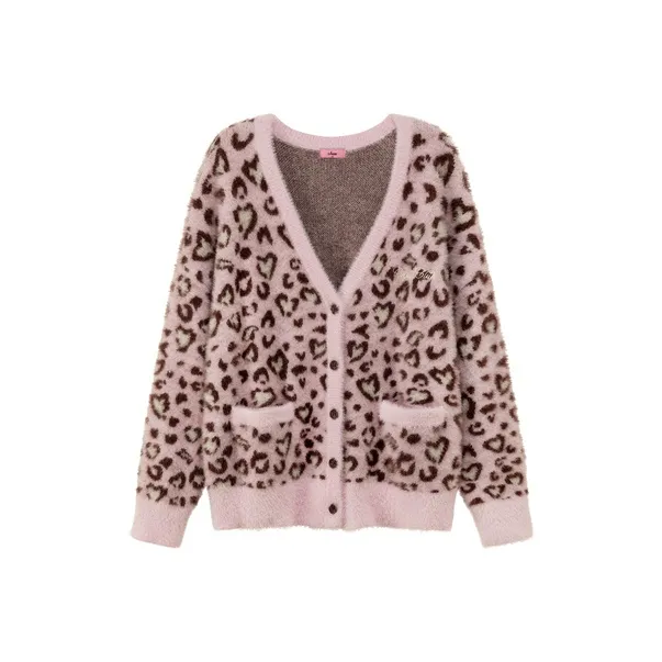 CHUU Knitwear Women's Pink Leopard Print-0