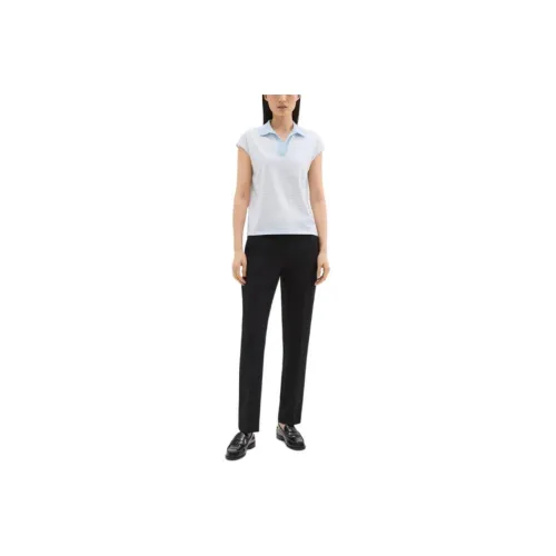 THEORY Polo Shirt Women's Sky Blue Window/White