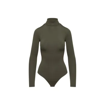 ARITZIA Contour Turtleneck Lonasleeve Bodysuit Bodysuits Women's Dark Olive