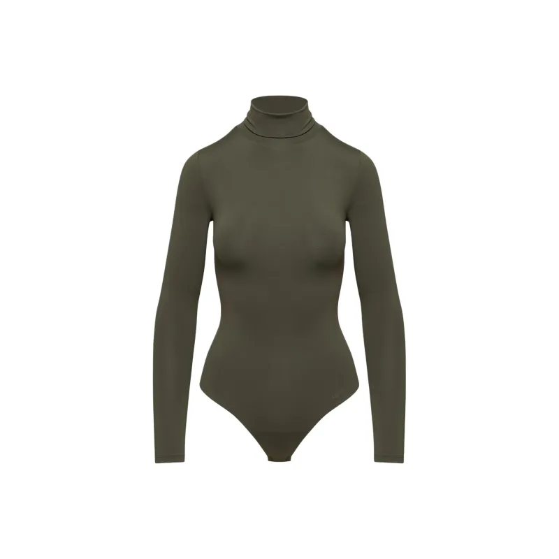 ARITZIA Contour Turtleneck Lonasleeve Bodysuit Bodysuits Women's Dark Olive-0
