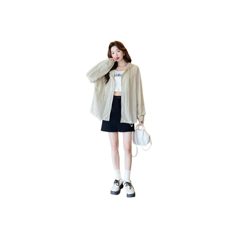 Tonlion Jackets Coats Women's Beige Apricot-0