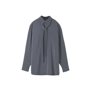 Lemaire Long Shirt With Tie 'Asphalt'