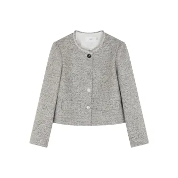 Mo Han Yi Mei New Year Jackets Coats Women's Silver Gray