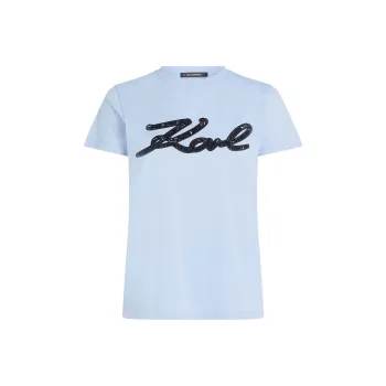 KARL LAGERFELD / Karl Lagerfeld Jeans Bouclé detail T shirt