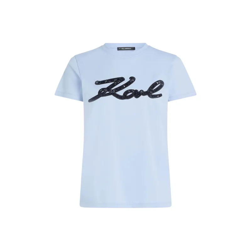 Karl Lagerfeld Bouclé detail T shirt-0