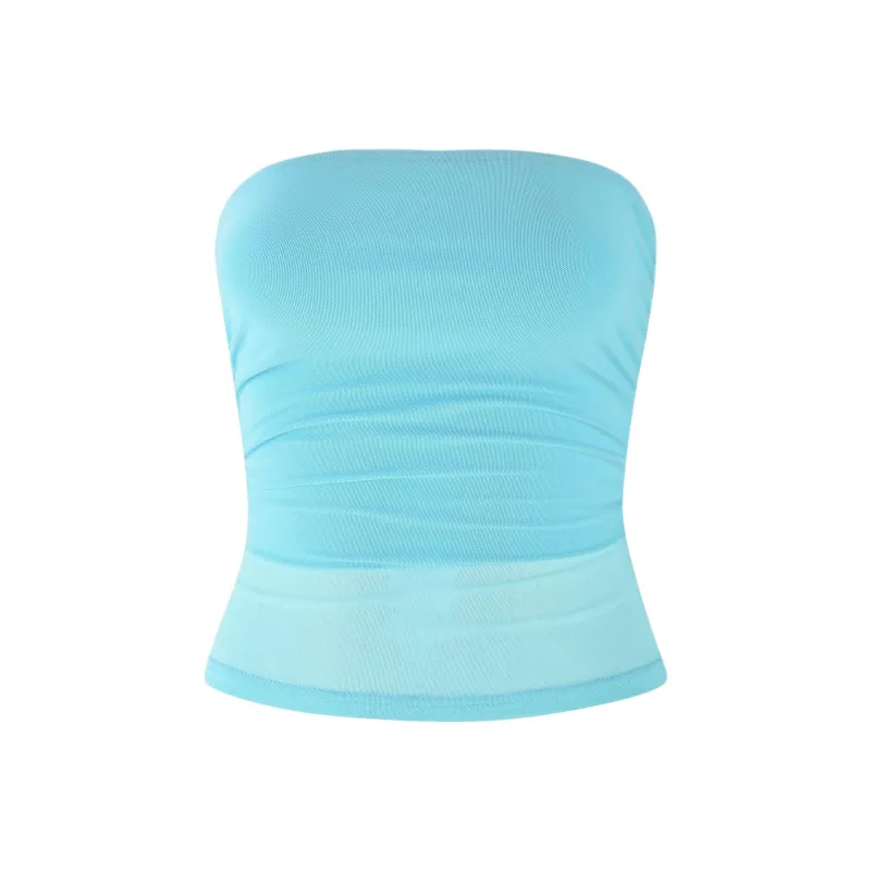 Tiger Mist HARRIETT TUBE TOP Strapless Top Women's Blue-0