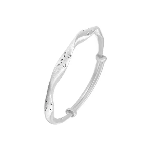 YUOFFICIAL 999 Fine Silver Bangles Women's-0