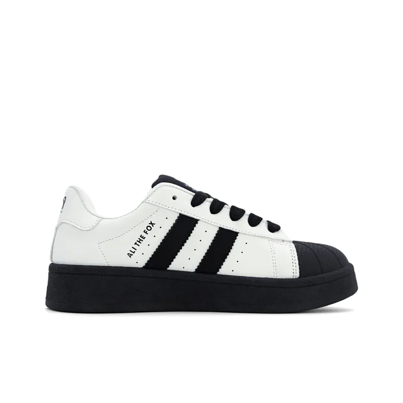 ALI THE FOX Skateboard Shoes Women's Low Top White Black/Pure White-3