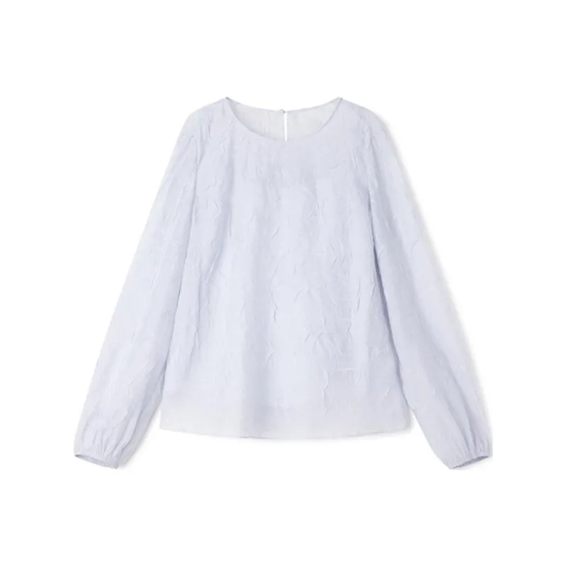 TKY SHOP Chiffon Shirt Women's Misty Blue-0