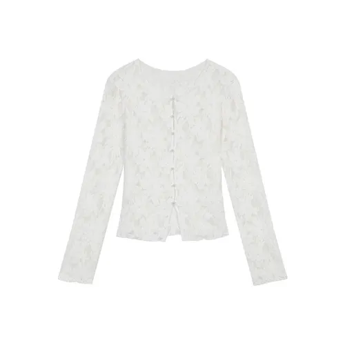 ELF SACK Chiffon Shirt Women's Elegance White