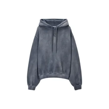 Alexander Wang Essential Terry With Puff Paint Logo Hoodie Washed Asphalt