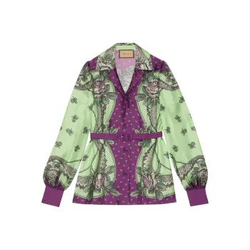 GUCCI Paisley Print Silk Shirt Shirt Women's Multicolor