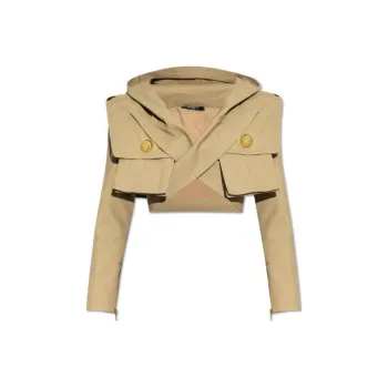 BALMAIN Cropped Hooded Jacket