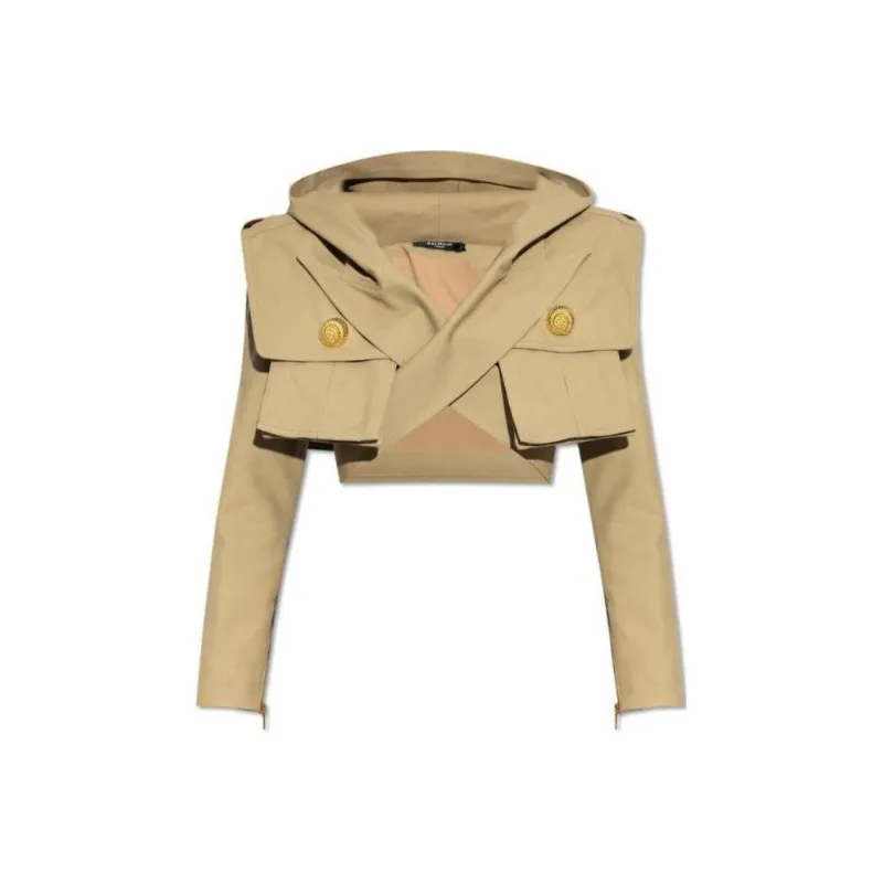 BALMAIN Cropped Hooded Jacket-0