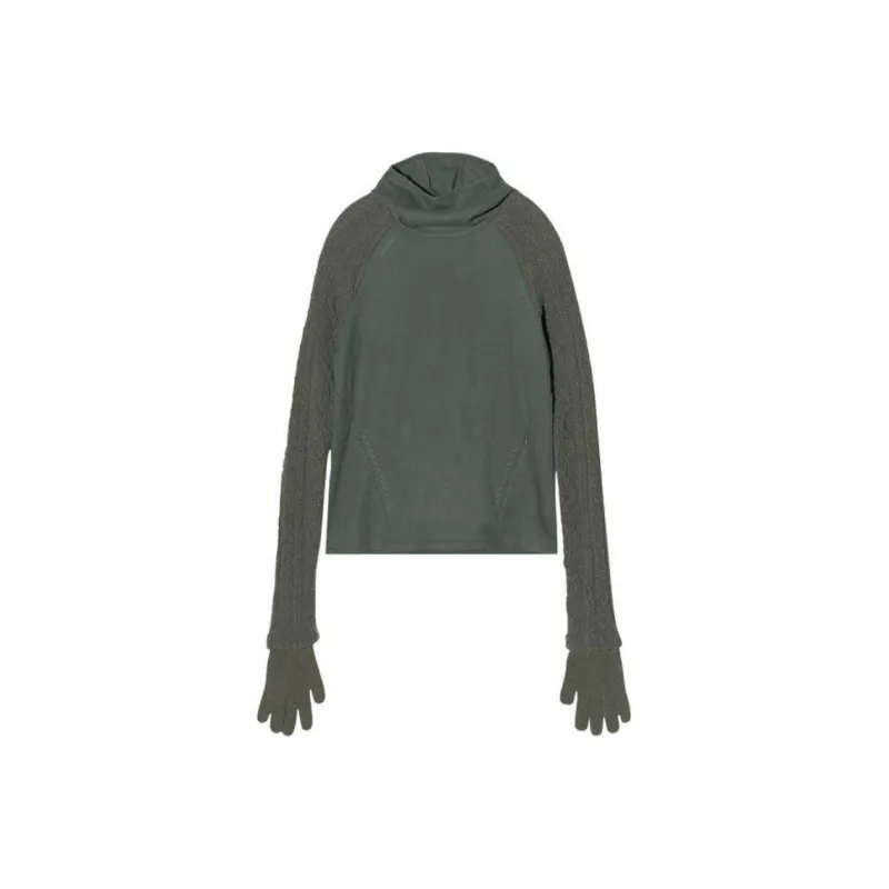 HYEIN SEO Techwool Hoodie With Gloves 'Khaki'-0