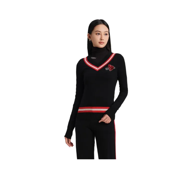 Blood Glitter Cashmere Sweater Women's Black-0