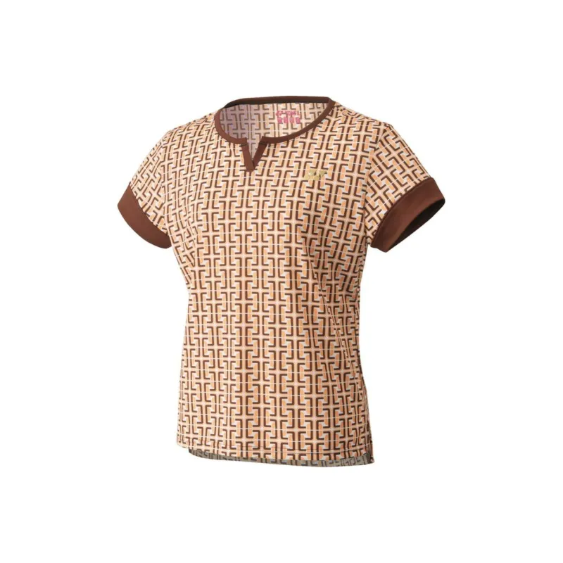 YONEX T-Shirt Women's Yellow Brown-0