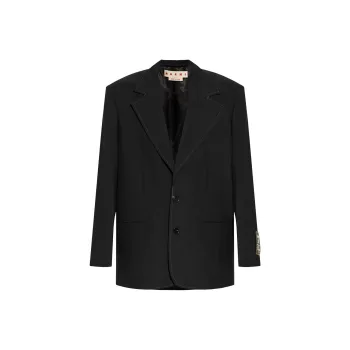 MARNI Logo Patch Single Breasted Blazer