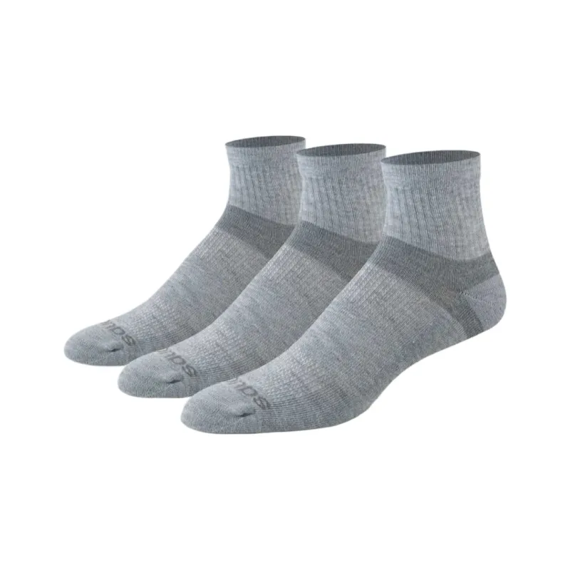 Saucony Inferno Cushion Quarter Sock Ankle Socks Unisex 3 Pack Gray 030-0