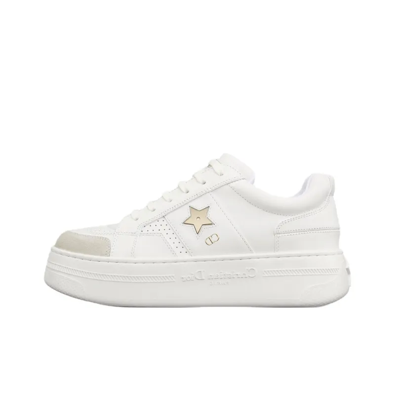 DIOR Star Low Top Skateboard Shoes Women's White-0