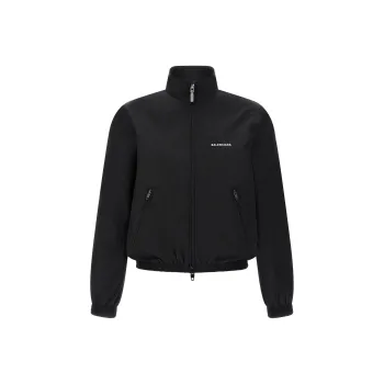 Balenciaga Logo Embroidered Zip Up Jacket