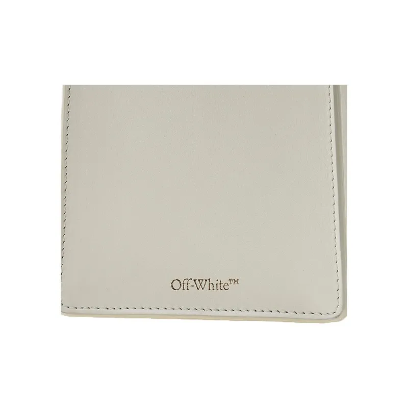 OFF WHITE Leather Shoulder Bag, Crossbody Bag Women's Ecru-4