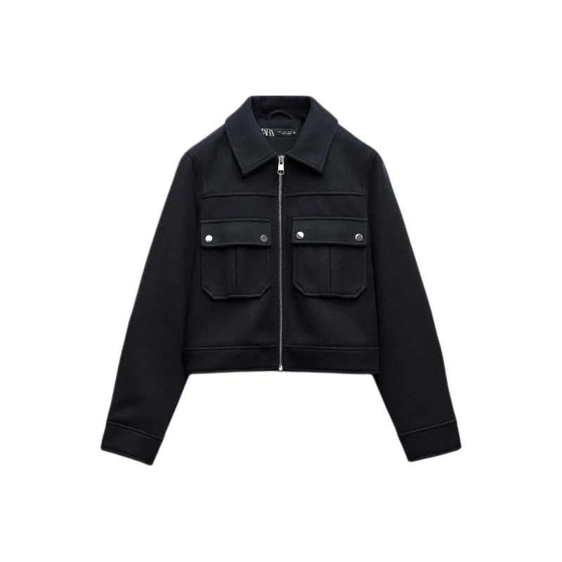 ZARA Jackets Coats Women's Blue-0