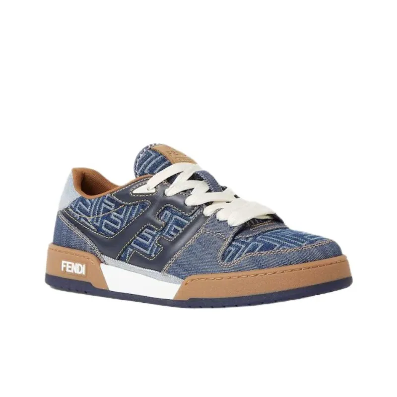 FENDI Match Low Top Skateboard Shoes Men's Blue-2