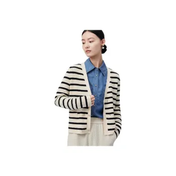 FINITY Knitwear Women's Black Beige Stripe