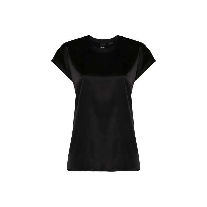PINKO Short Sleeved Satin Blouse-0