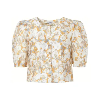 JZ. ANNAKRO Shirt Women's Floral Yellow
