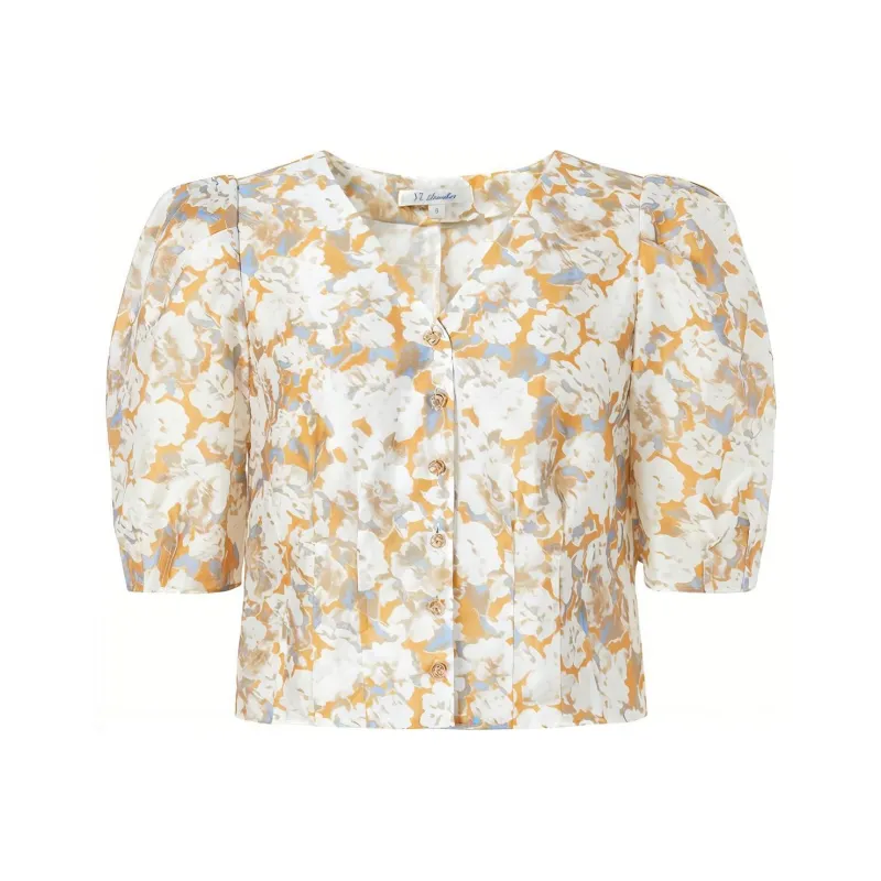 JZ. ANNAKRO Shirt Women's Floral Yellow-0